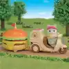 EPOCH Sylvanian Families Hamburger Standı Oyuncak Seti, Çok Renkli, Plastik, Latte Kedi Baba Figürü Dahil