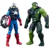 Marvel Avengers VenomVersus Titan Hero Serisi Venom Etkili Captain America ve Venom Etkili Hulk Aksiyon Figürü 2’li Paket, 30 cm Süper Kahraman Oyuncakları, 4 Yaş ve Üzeri