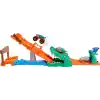 Hot Wheels Monster Trucks oyun seti ve 1:64 ölçekli Mega-Wrex, tahterevalli köprüde akrobasi ve yarış eğlencesi, Timsah ile Muhteşem Aksiyon Oyun Seti, JJN45