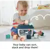 Fisher-Price İstifleme Oyuncak Bebeğin İlk Blokları Sıralama için 10 Şekil Seti 6+ Ay Bebekler için Oyun, Lacivert Açık Kahverengi
