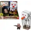 Mattel Minecraft Filmden ilham alan aksiyon figürü seti, ışıklar, sesler ve ateş topu fırlatma özelliğiyle balon figürü, fırlatıcı ve disk, piglin savaşçısı, JFB69