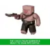 Mattel Minecraft Filmden ilham alan aksiyon figürü seti, ışıklar, sesler ve ateş topu fırlatma özelliğiyle balon figürü, fırlatıcı ve disk, piglin savaşçısı, JFB69