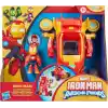 Marvel Iron Man ve Muhteşem Arkadaşları 2si 1 Arada Mekanik Zırh ve Araç, Aksiyon Figürü ve Oyuncak Araç Seti
