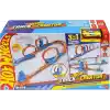 Hot Wheels oyuncak araba ve pist seti, üçlü çember paketi, 1:64 ölçekli araç, üç çemberli pist parçaları, kolayca birleştirilebilen pistler ve adaptörler, JDW39