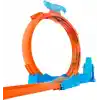 Hot Wheels oyuncak araba ve pist seti, üçlü çember paketi, 1:64 ölçekli araç, üç çemberli pist parçaları, kolayca birleştirilebilen pistler ve adaptörler, JDW39