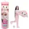 Barbie Cutie Reveal bebek ve aksesuarları, Yumuşak Dostlar Serisi kuzucuk, renk değişimi ve mini evcil hayvan dahil 10 sürpriz, JJP66