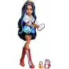 Mavi bluzu ve siyah şortuyla Monster High Robecca Steam bebek, evcil penguen Kaptan Penny ve uçuş gözlüğü ile çanta gibi 7 aksesuar, JMB81