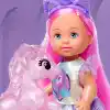 Simba, 105733728, Evi Love Unicorn Arkadaşım, Unicorn Figürü ve Özel Küçük Ahır, Çeşitli Aksesuarlar, Saç Bantlı Tatlı Bir Unicorn Elbisesi İle Birlikte, 12cm
