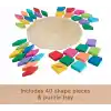 Fisher-Price Ahşap Mandala Yapboz Yürüme çağındaki çocuklar için 40 ahşap parçadan oluşan Fisher-Price Geometrik Mandala Yapboz Blokları HXT94