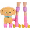 Barbie Paten ve Koşu Arkadaşım oyun seti, sarışın bebek ve paten kayan köpekçik, tasma, uyumlu patenler, güneş gözlükleri ve evcil hayvan aksesuarları, JMJ44
