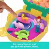 Polly Pocket mini bebek ve aksesuarları ile Ananas Köpekçik Plajı mini oyun seti, mikro bebek ve evcil hayvanlar dahil 8 aksesuar, JFV00