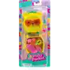 Polly Pocket mini bebek ve aksesuarları ile Ananas Köpekçik Plajı mini oyun seti, mikro bebek ve evcil hayvanlar dahil 8 aksesuar, JFV00