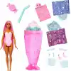 Barbie Pop Reveal Serisi bebek ve aksesuar seti, Atıştırmalık Serisi, Lolipop Düşkünü Şeker Kız ve evcil hayvanı, renk değişimi dahil 8 sürpriz, JFY62