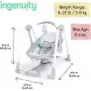 Ingenuity ConvertMe 2si 1 Arada Kompakt Taşınabilir Bebek Salıncağı ve Bebek Koltuğu, Akülü Titreşimler, Otomatik Sallanma, Doğa Sesleri - 9 kga kadar