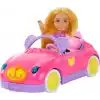 Barbie Chelsea Araç Barbie Chelsea araç seti, sarışın küçük bebek, oyuncak araba ve ayıcık aksesuarı HXN05