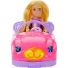 Barbie Chelsea Araç Barbie Chelsea araç seti, sarışın küçük bebek, oyuncak araba ve ayıcık aksesuarı HXN05