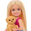 Barbie Chelsea Aile ve Dostlar Doğa Maceraları oyun seti, küçük sarışın bebek, oyuncak köpekçik ve 5ten fazla kamp aksesuarı, JJV61