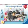 Ravensburger, 2x12p Puzzle Yavru Köpekler, Çocuk Puzzle