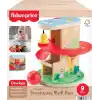 Fisher-Price 9 aydan büyük bebekler ile yürüme çağındaki çocuklar için 2 ahşap parçadan oluşan gelişime yardımcı Ahşap Ağaçev Top Kaydırağı, HXT92