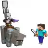 8 cmlik koleksiyona uygun Mattel Minecraft Köy Baskını Paketi, Steve dahil 3 aksiyon figürü ve aksesuarlar, JJT18