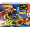Hot WheelsMonster Trucks Snake Bite Güç Darbesi Oyun Seti, 1:64 ölçekli özel Bone Shaker ve pist, JJN44