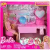Hamur maskeler yapmak için 3 toz paketi, spa mobilyası, yavru köpek ve çıkartma sayfası dahil 10dan fazla aksesuar ve 1 bebek içeren Barbie Yüz Maskesi Oyun Seti, HYV31