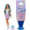 Barbie Pop Reveal Serisi bebek ve aksesuar seti, Atıştırmalık Serisi, Kapkek Düşkünü Havalı Kız ve evcil hayvanı, renk değişimi dahil 8 sürpriz, JFY61