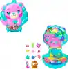 Polly Pocket bebekler ve oyun seti, Işıltılı Ada taşınabilir mini oyun seti, 1 mikro deniz kızı bebek, okyanus canlıları ve temaya uygun aksesuarlar, JCB16