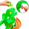 Hot Wheels Monster Trucks Mutant Canavarla Mücadele oyun seti, 1:64 ölçekli Mutant Rhinomite oyuncak kamyon ve 110 gram yeniden kullanılabilir Slime, JMK90