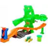 Hot Wheels Monster Trucks Mutant Canavarla Mücadele oyun seti, 1:64 ölçekli Mutant Rhinomite oyuncak kamyon ve 110 gram yeniden kullanılabilir Slime, JMK90