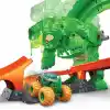 Hot Wheels Monster Trucks Mutant Canavarla Mücadele oyun seti, 1:64 ölçekli Mutant Rhinomite oyuncak kamyon ve 110 gram yeniden kullanılabilir Slime, JMK90