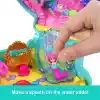 Polly Pocket bebekler ve oyun seti, Işıltılı Ada taşınabilir mini oyun seti, 1 mikro deniz kızı bebek, okyanus canlıları ve temaya uygun aksesuarlar, JCB16