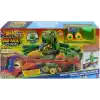 Hot Wheels Monster Trucks Mutant Canavarla Mücadele oyun seti, 1:64 ölçekli Mutant Rhinomite oyuncak kamyon ve 110 gram yeniden kullanılabilir Slime, JMK90