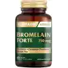 Nutraxin Bromelain Forte – 750 mg Bromelain, Yeşil Çay Ekstresi, Krom ve Probiyotik İçeren Tablet – 60 Tablet – Alerjen İçermez