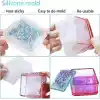 Siliko World Epoksi Kare Kapaklı Mücevher Takı Kutusu Silikon Kalıbı