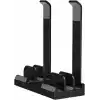 McStorey Laptop Stand Dikey ve Eğimli 3 Slotlu Ayarlanabilir Masaüstü Organizer Telefon Tablet Uyumlu Kaymaz Silikon Pedli Ergonomik Masa Düzenleyici PVC TPU Alaşım Siyah