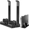 McStorey Laptop Stand Dikey ve Eğimli 3 Slotlu Ayarlanabilir Masaüstü Organizer Telefon Tablet Uyumlu Kaymaz Silikon Pedli Ergonomik Masa Düzenleyici PVC TPU Alaşım Siyah