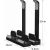 McStorey Laptop Stand Dikey ve Eğimli 3 Slotlu Ayarlanabilir Masaüstü Organizer Telefon Tablet Uyumlu Kaymaz Silikon Pedli Ergonomik Masa Düzenleyici PVC TPU Alaşım Siyah