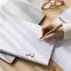 A4 Spiralli Karton Kapak 2’li Set Noktalı Okul Defteri 80 yaprak, Ders Programlı Mavi Kahve Kalpler
