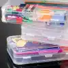 Şeffaf Plastik Bölmeli Çift Taraflı Hobi Dikiş Iğne Kutusu Düzenleyici Arduino Balıkçı Malzeme Saklama Organizer (1)