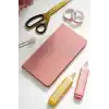 Matt Notebook 2027 Yılı Haftalık Keten 9x17 cm Cep Ajandası 12 Aylık Pembe