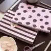 A4 Spiralli Karton Kapak 2’li Set Noktalı Okul Defteri 80 yaprak, Ders Programlı Pembe Puantiye