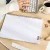 A4 Spiralli Karton Kapak 2’li Set Noktalı Okul Defteri 80 yaprak, Ders Programlı Pembe Puantiye