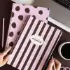 A4 Spiralli Karton Kapak 2’li Set Noktalı Okul Defteri 80 yaprak, Ders Programlı Pembe Puantiye