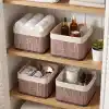 Deconox Bambu Çok Amaçlı Saklama Kutusu Düzenleyici Kare Organizer, Dekoratif Bambu Düzenleyici GRİ (20x20x13cm) (4 ADET)