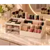 Pink & Blue Home - Çok Amaçlı Makyaj, Masaüstü Düzenleyici | İkili Çekmeceli Organizer