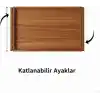 Deinhaus, Ahşap Katlanabilir Yatak Tepsisi – Çok Amaçlı Servis ve Laptop Sehpası, Doğal Ahşap, 40x30 cm, Yükseltilmiş Kenarlı