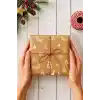 Bimotif 10lu Ambalaj, Paket Kağıdı, 70x100 cm Çam Desenli, Kraft-Beyaz Tek Ebat