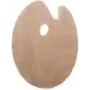 Ahşap Oval Palet Naturel 30x40 cm 1 Adet Büyük Boy Ahşap Boya Paleti Resim Boyama Tepsisi Akrilik Guaj Karıştırıcı