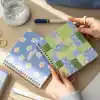 15x16 Spiralli Karton Kapak 2li Noktalı Not Defter Seti - Patchwork